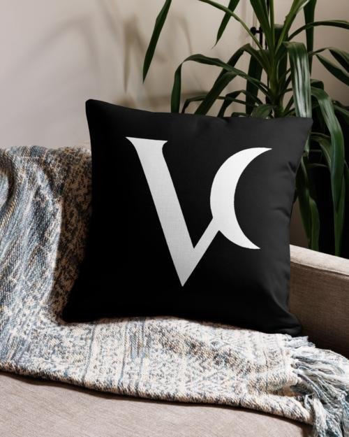Varéluna: The VARÉ Crest™ – Premium Pillow – Black & White